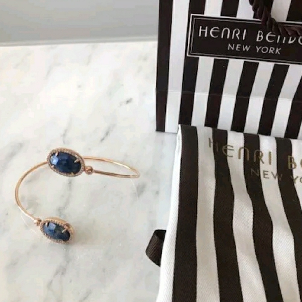 Henri Bendel luxe semi precious wrap cuff bracelet